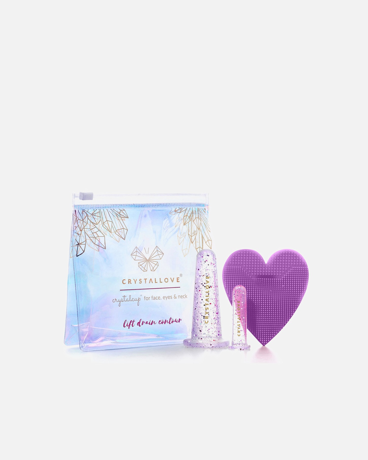 Akcesoria do masażu twarzy dla Unisex Crystallove Bańki silikonowe do masażu twarzy Violet