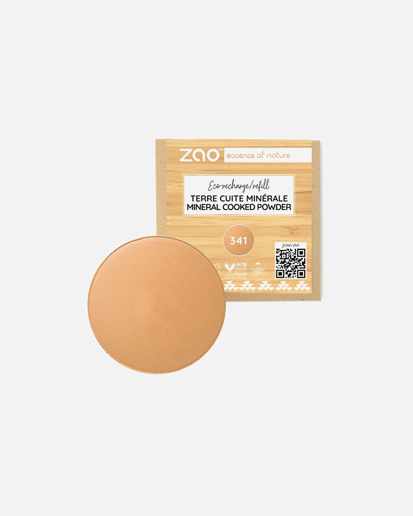 Bronzer dla Unisex ZAO Gotowany proszek bambusowy Matt 341 - GOLDEN COPPER