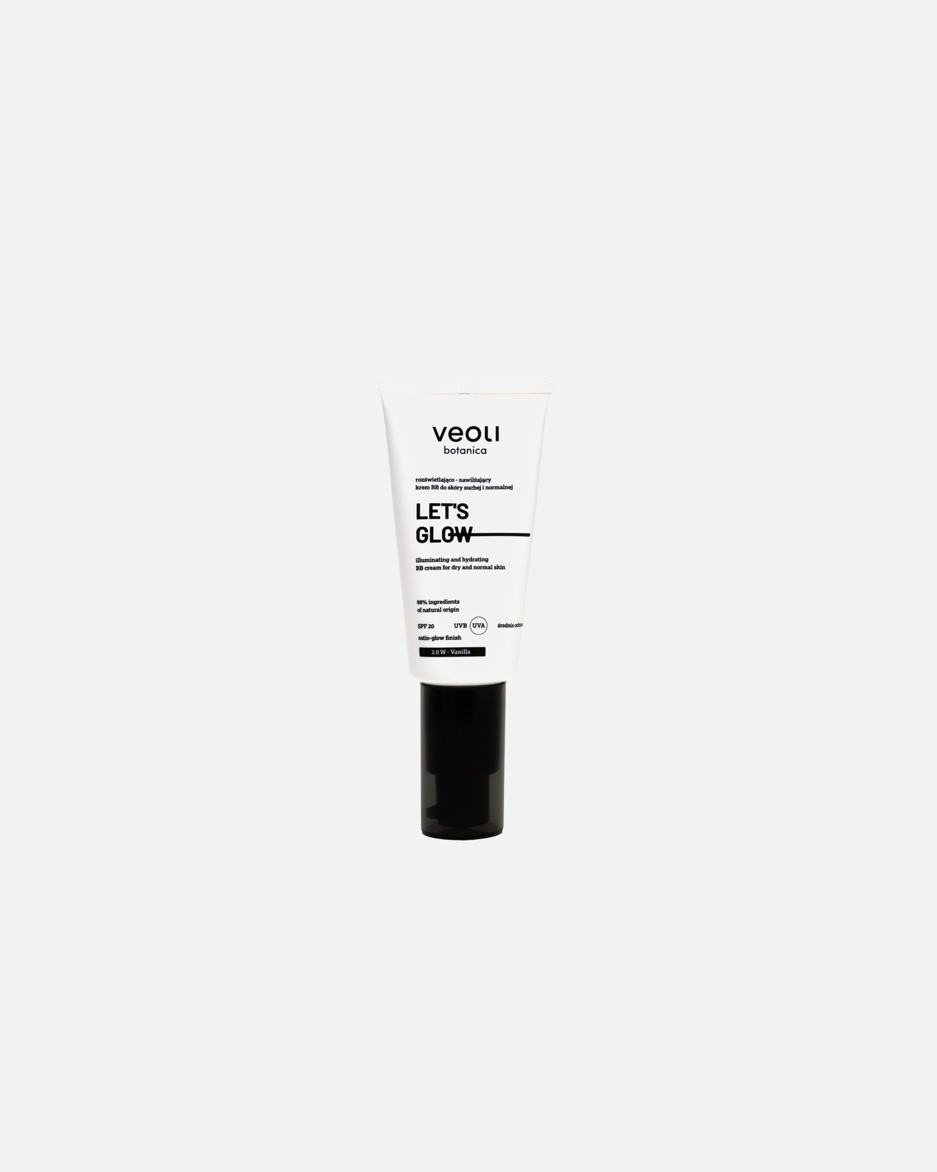 Krem BB dla Unisex Veoli Botanica Rozświetlająco - nawilżający krem BB do skóry suchej i normalnej 2.0 W - Vanilla