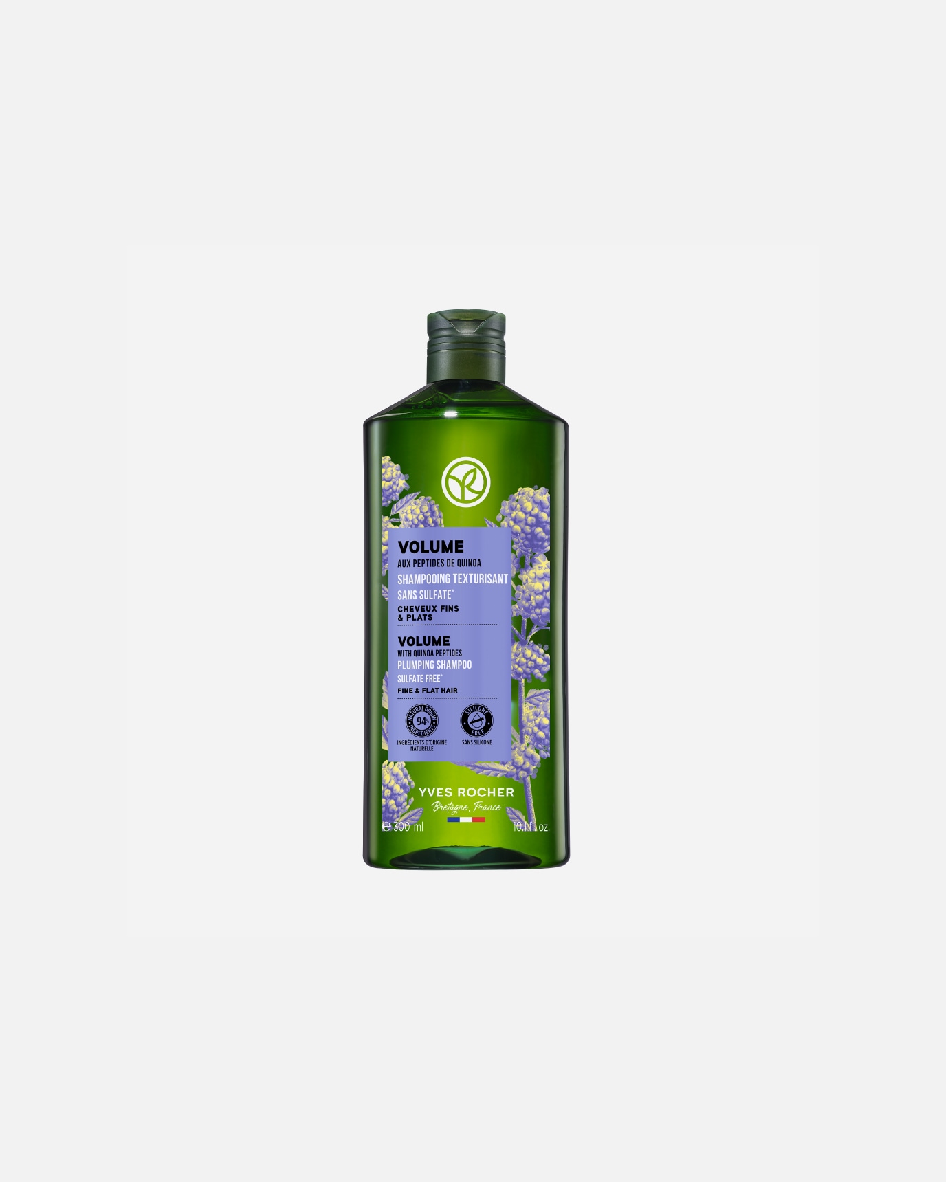 Szampon do włosów dla Unisex Yves Rocher SZAMPON DODAJĄCY OBJĘTOŚĆ WŁOSOM Z PEPTYDAMI Z KOMOSY RYŻOWEJ 300 ml