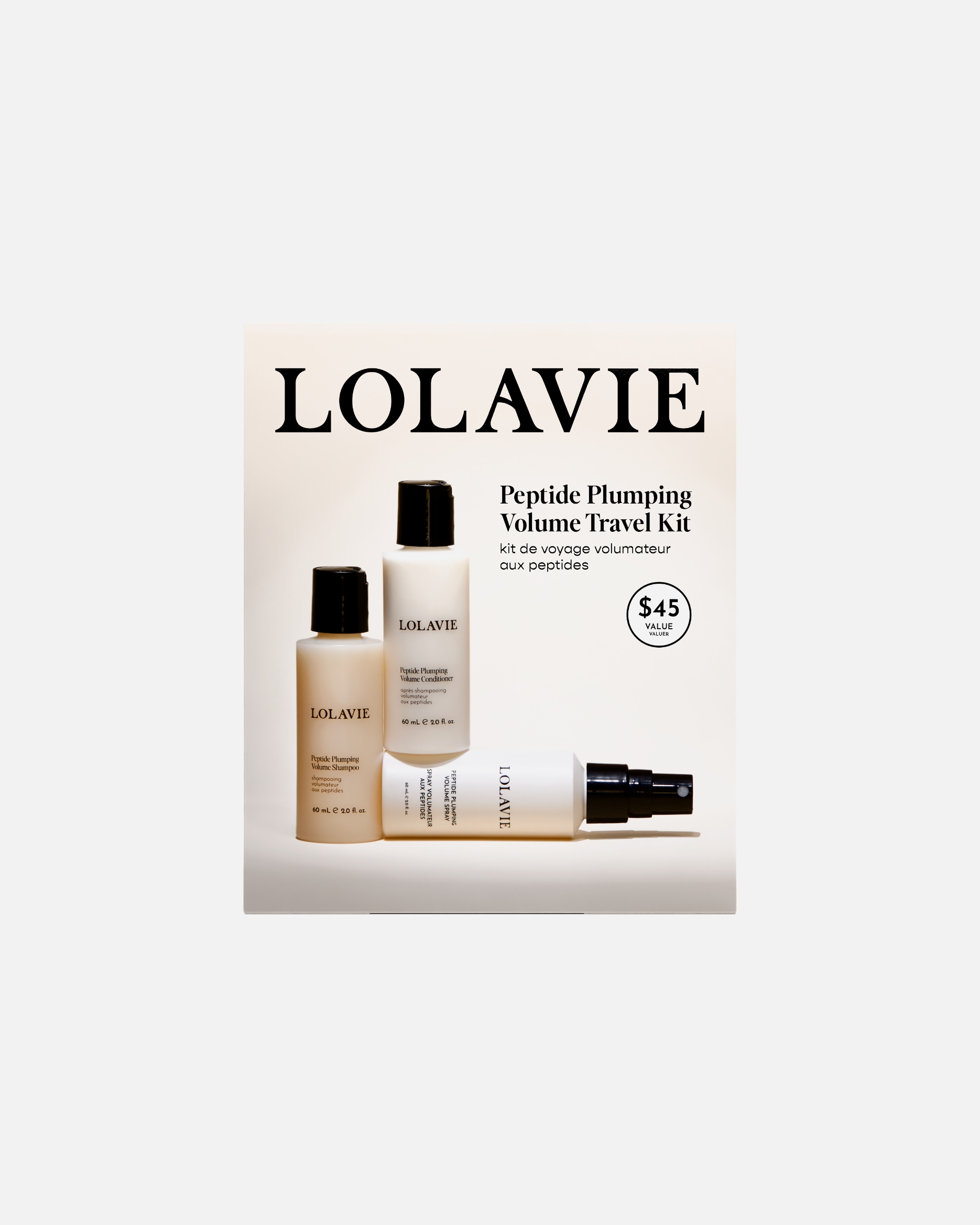 Zestaw do pielęgnacji włosów dla Unisex LOLAVIE Peptide Plumping Volume Travel Kit 1 szt.