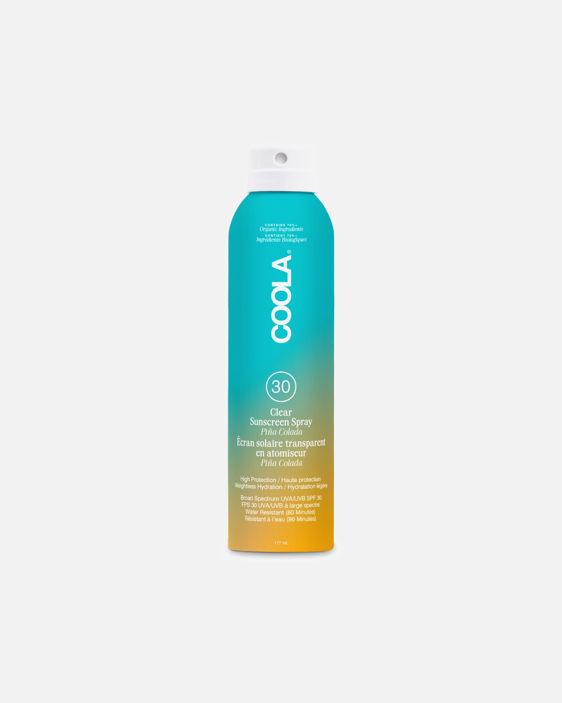 Spray do opalania dla Unisex Coola Classic Classic SPF 30 Body Spray Piña Colada 177 ml