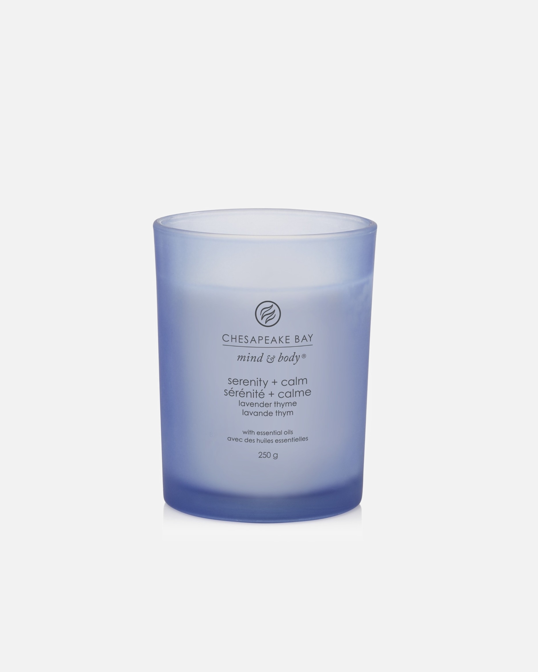 Świeca dla Unisex Chesapeake Bay ŚWIECA DUŻA Z 3 KNOTAMI SERENITY & CALM (LAVENDER THYME) 250 g