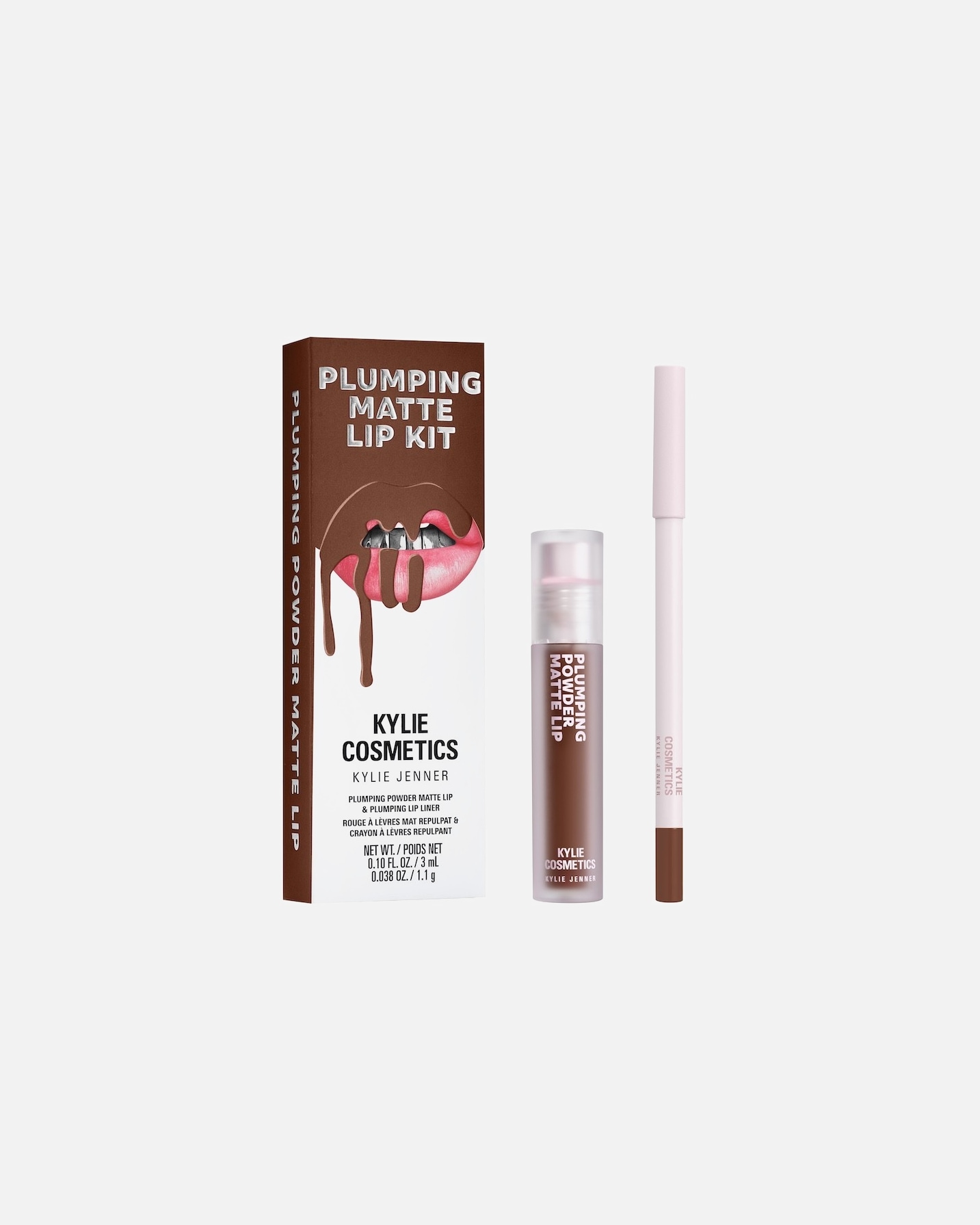 Zestaw do makijażu ust dla Unisex KYLIE COSMETICS Plumping Matte Lip Kit 603 – True Brown K
