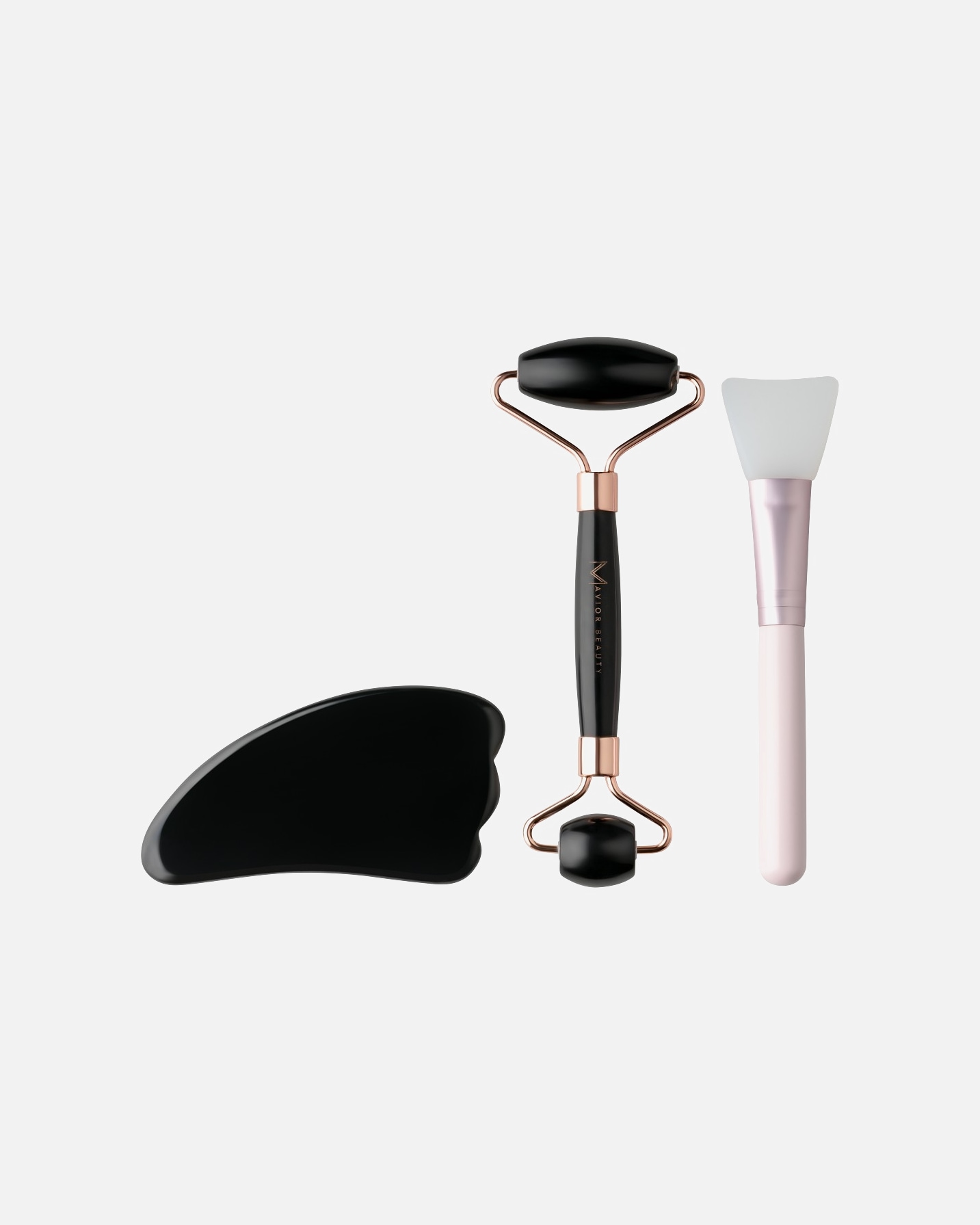 Zestaw pędzli dla Unisex Mavior Beauty Rose Gold Jade Skin Roller Black 1 Stk.
