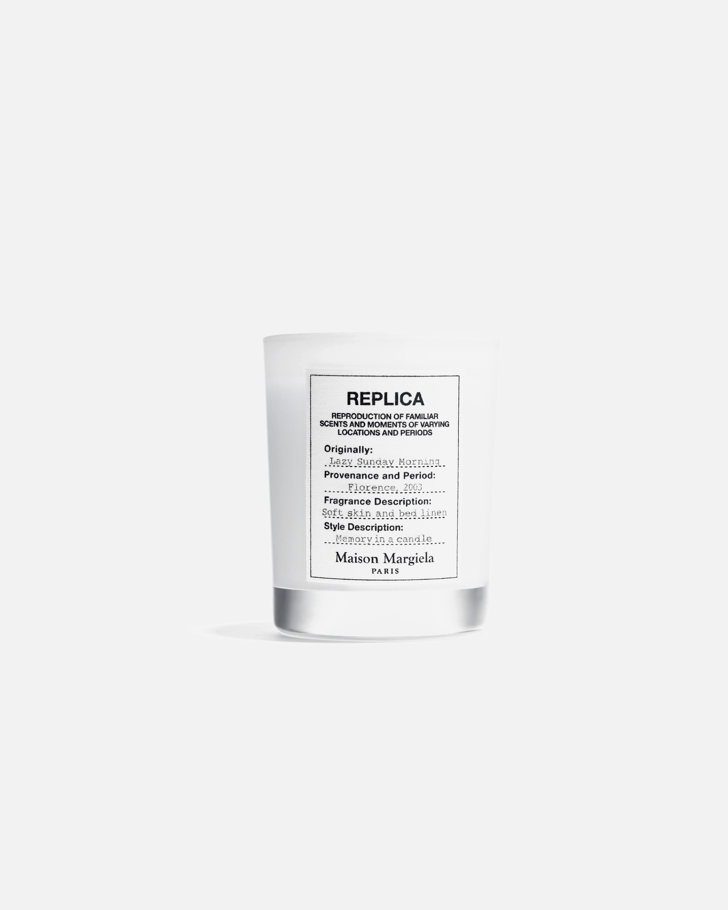 Świeca dla Unisex Maison Margiela Replica Home Scenting Collection LAZY SUNDAY MORNING 165 g