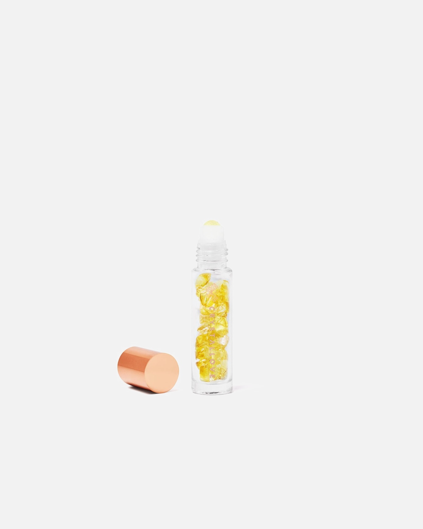 Akcesoria do masażu twarzy dla Unisex Crystallove Buteleczka z kryształami na olejek 10ml – bursztyn cytrynowy 1 szt