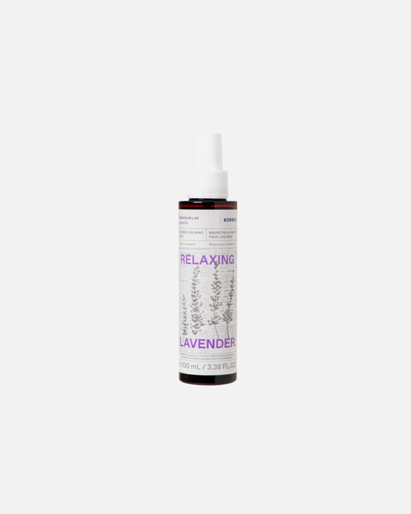 Spray do ciała dla Unisex KORRES RELAXING LAVENDER Senses Calming Mist 100 ml