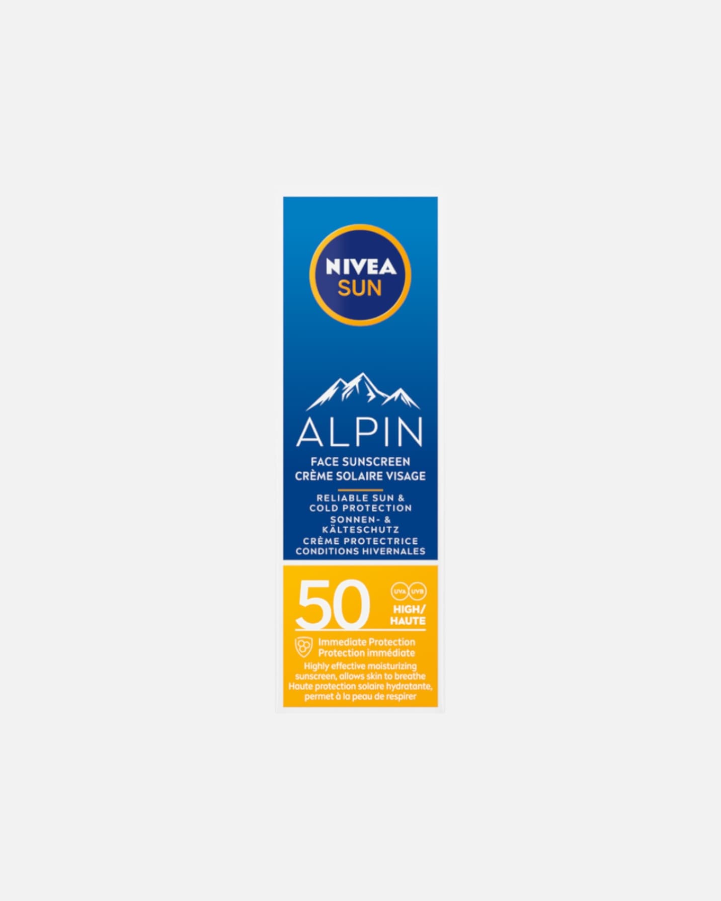 Krem do opalania dla Unisex NIVEA SUN Alpin Krem do twarzy z wysoką ochroną SPF 50 50 ml