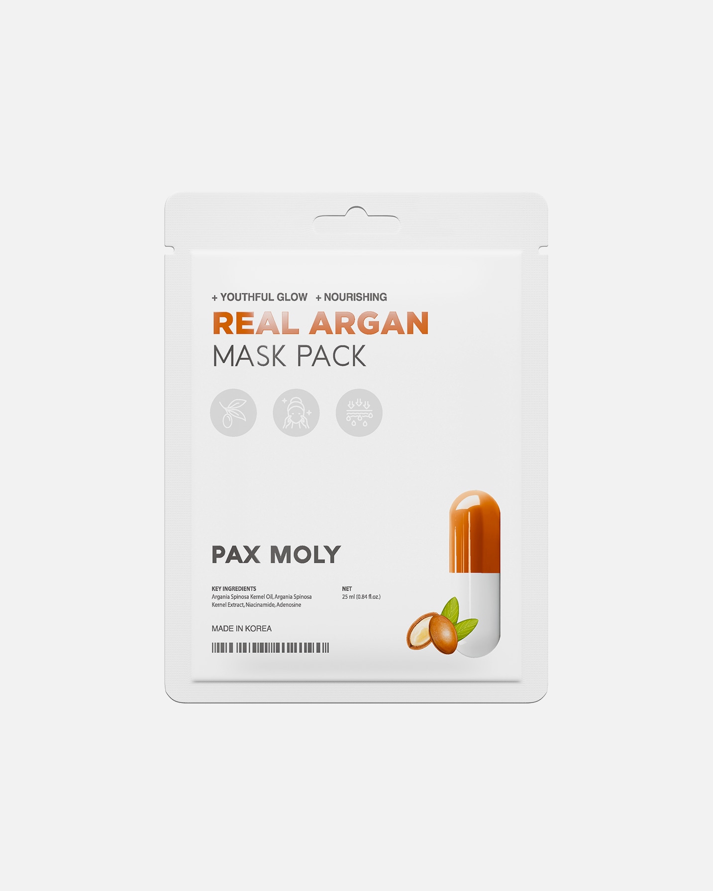 Maska w płachcie dla Kobieta Pax Moly REAL ARGAN - odżywczo - ujędrniająca 25 ml