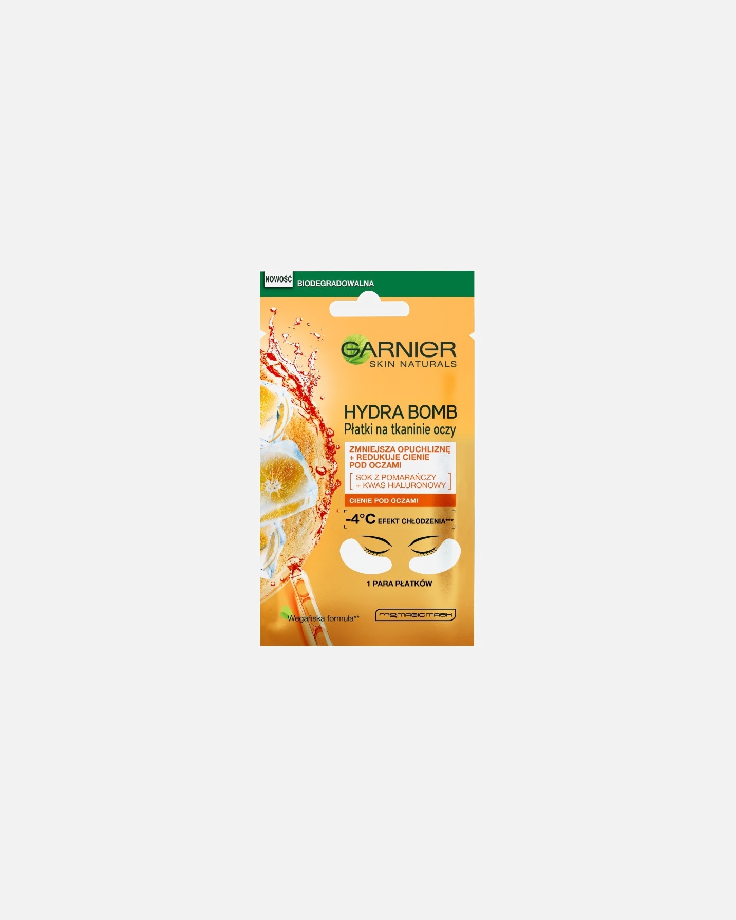 Maska nawilżająca dla Unisex Garnier Skin Naturals Moisture + Fresh Look Maska pod oczy z sokiem z pomarańczy 6 ml