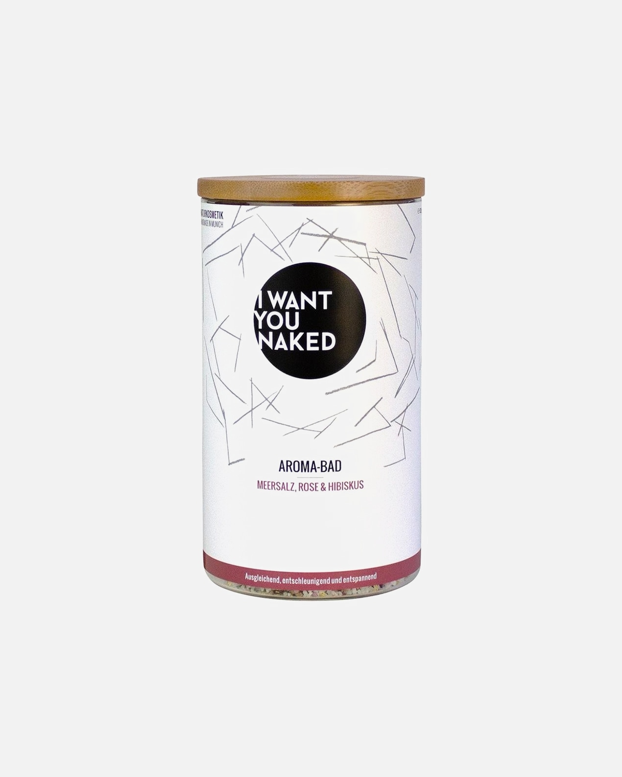 Dodatek do kąpieli dla Kobieta I WANT YOU NAKED Kąpiel aromatyczna z solą morską, różą i hibiskusem 620 g