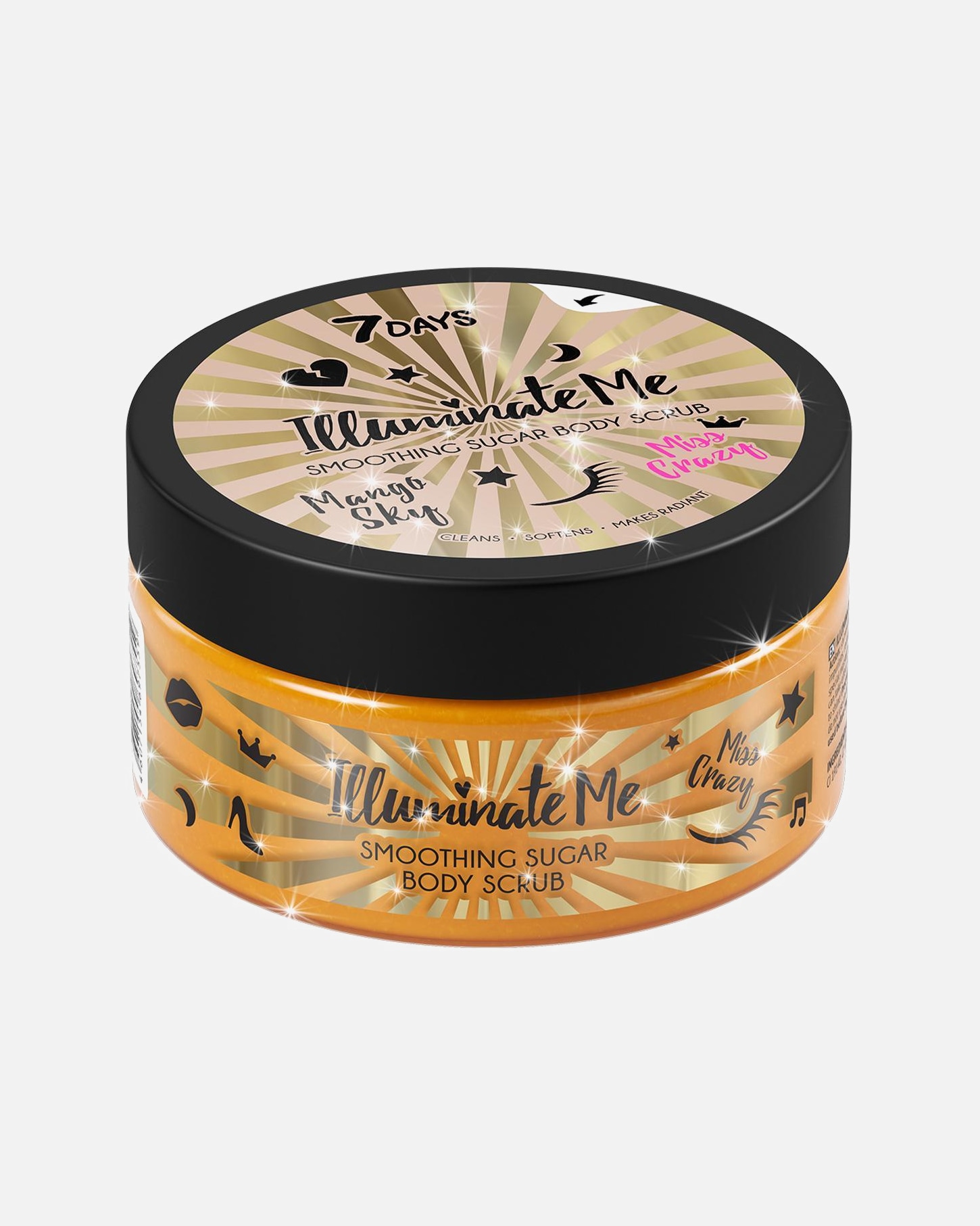 Peeling do ciała dla Unisex 7days Illuminate Me Smoothing Sugar Body Scrub Miss Crazy 200g