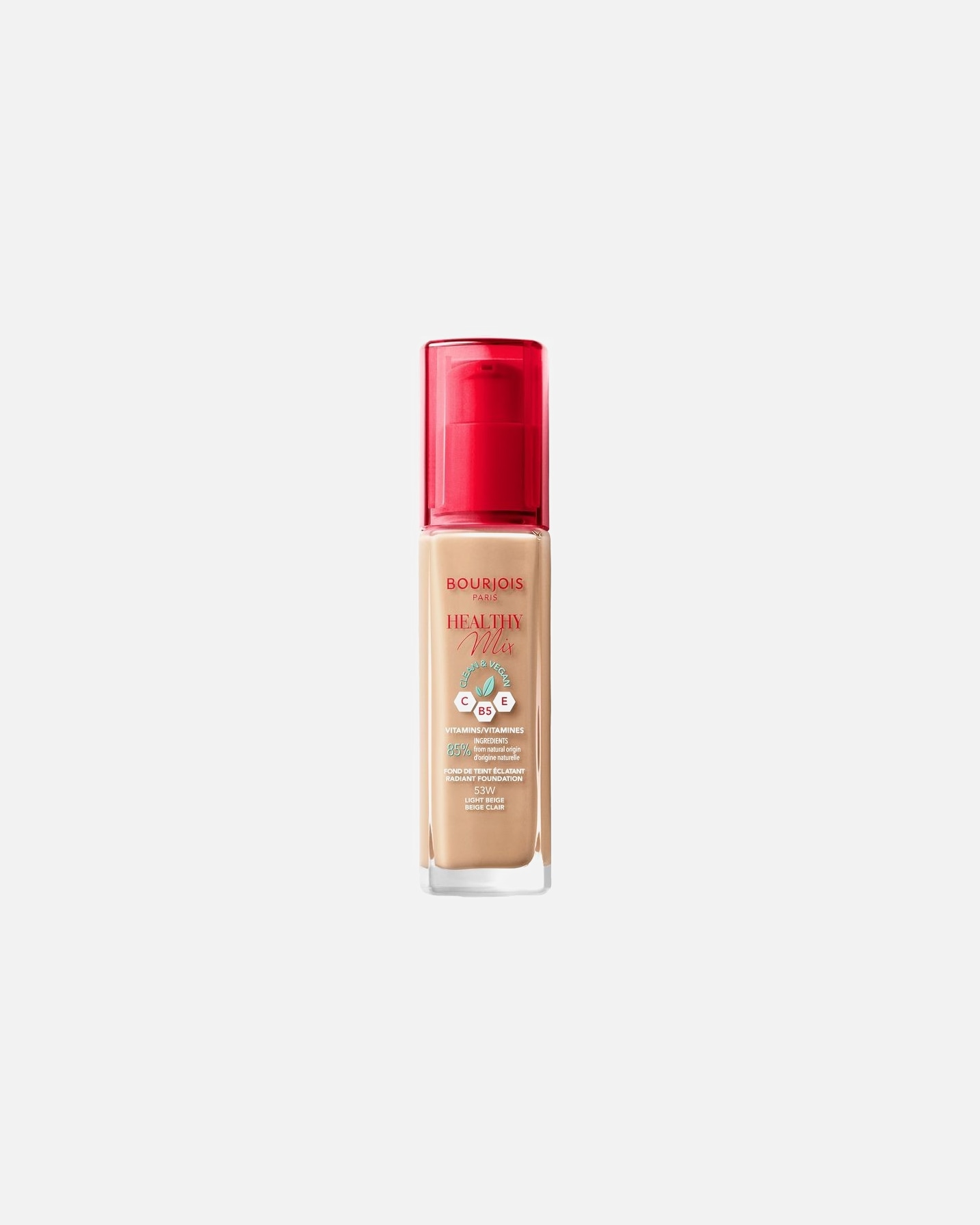 Podkład dla Kobieta Bourjois Healthy Mix rozświetlająco- nawilżający podkład z witaminami 53 Light Beige
