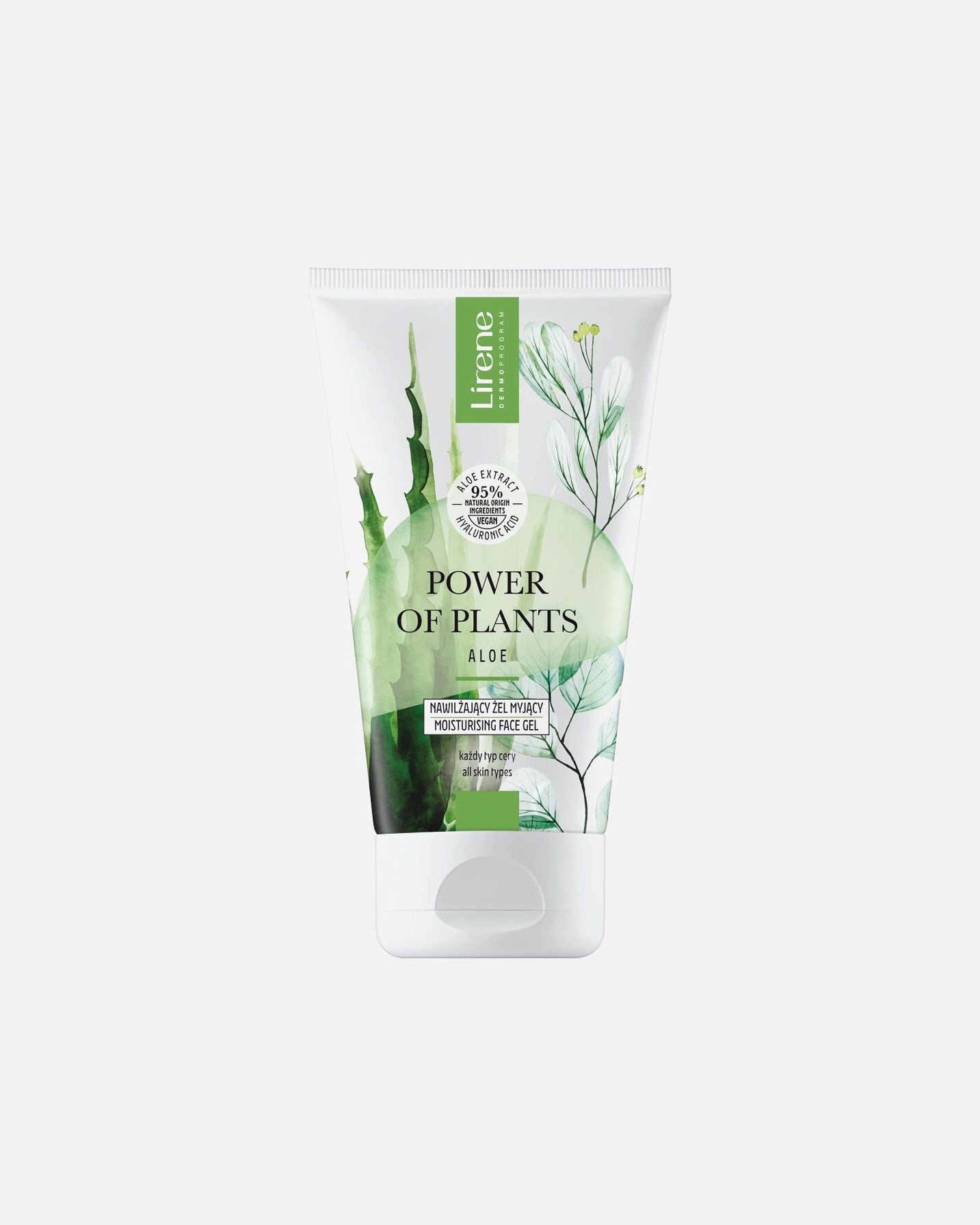 Żel myjący do twarzy dla Unisex Lirene POWER OF PLANTS Nawilżający żel myjący ALOES 150 ml