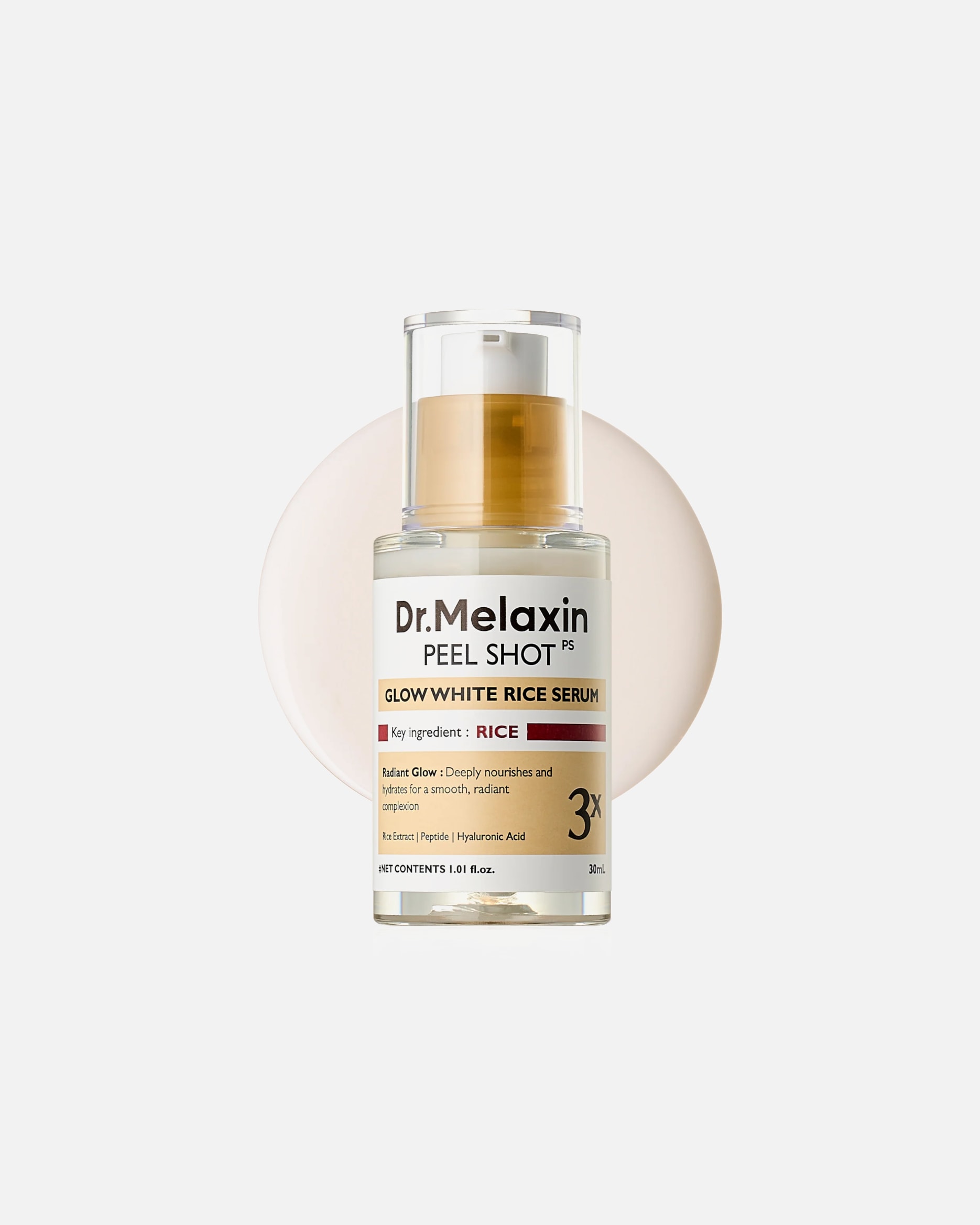 Glow Serum dla Unisex DR. MELAXIN Default Brand Line PEEL SHOT GLOW WHITE RICE - Nawilżające 30 ml