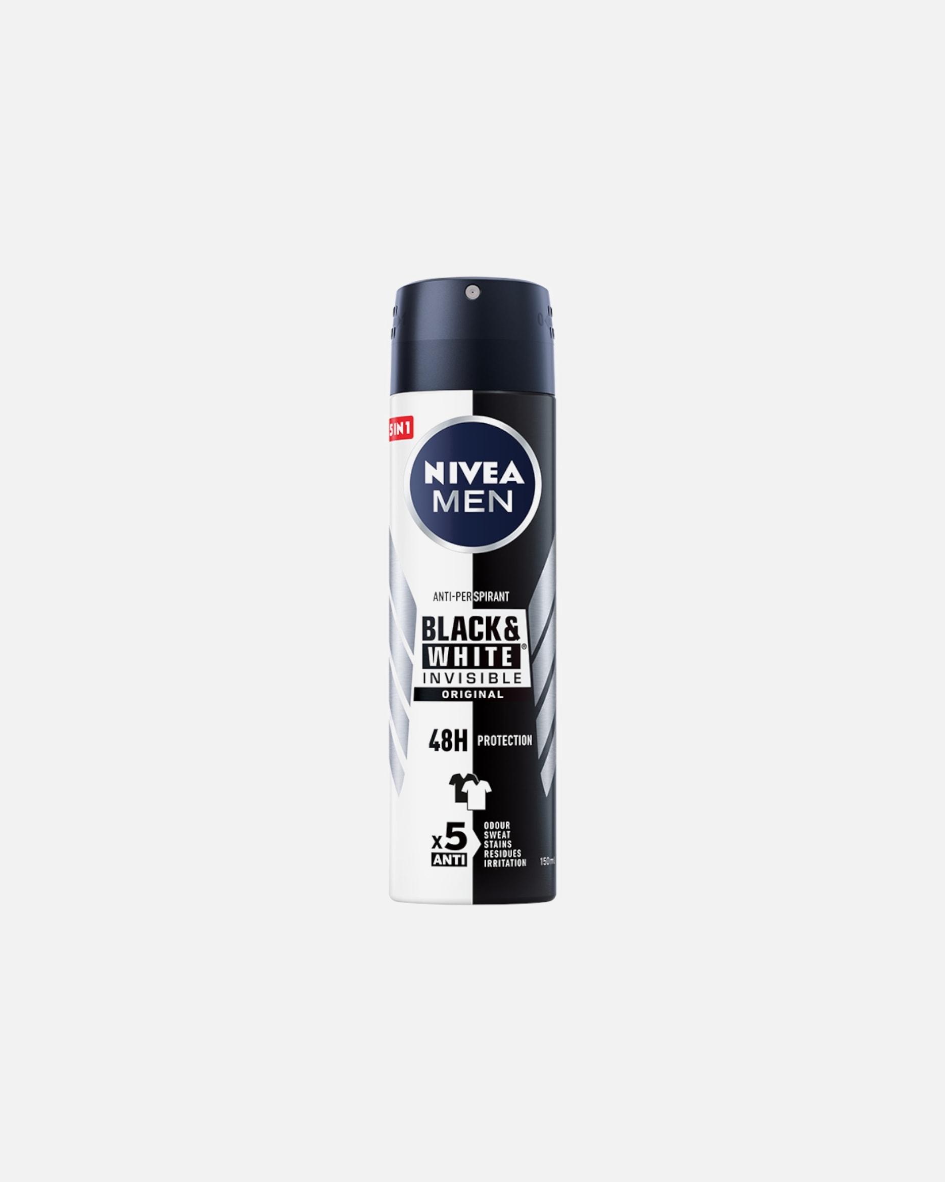 Antyprespirant dla Unisex NIVEA MEN MEN Black & White Power Antyperspirant męski w spray'u 150 ml