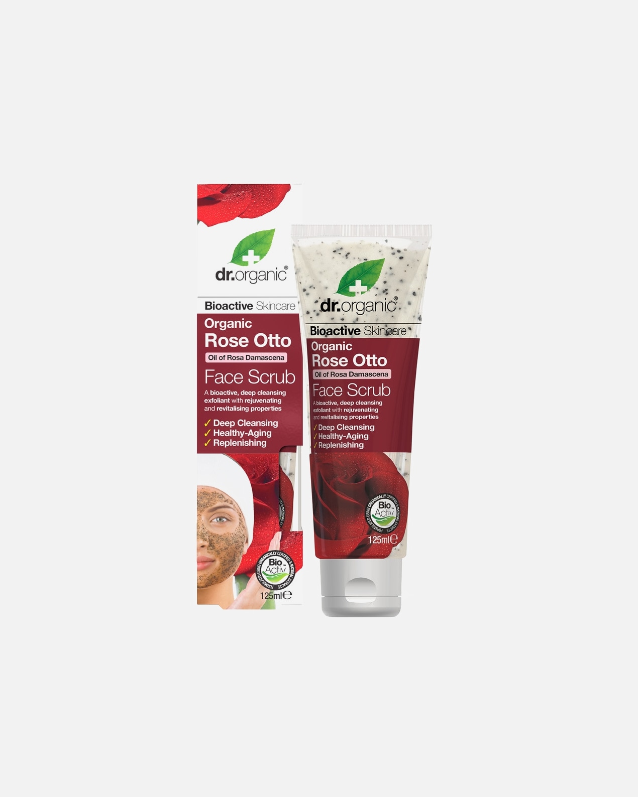 Peeling do twarzy dla Unisex Dr. Organic Rose Otto Peeling do twarzy 125 ml