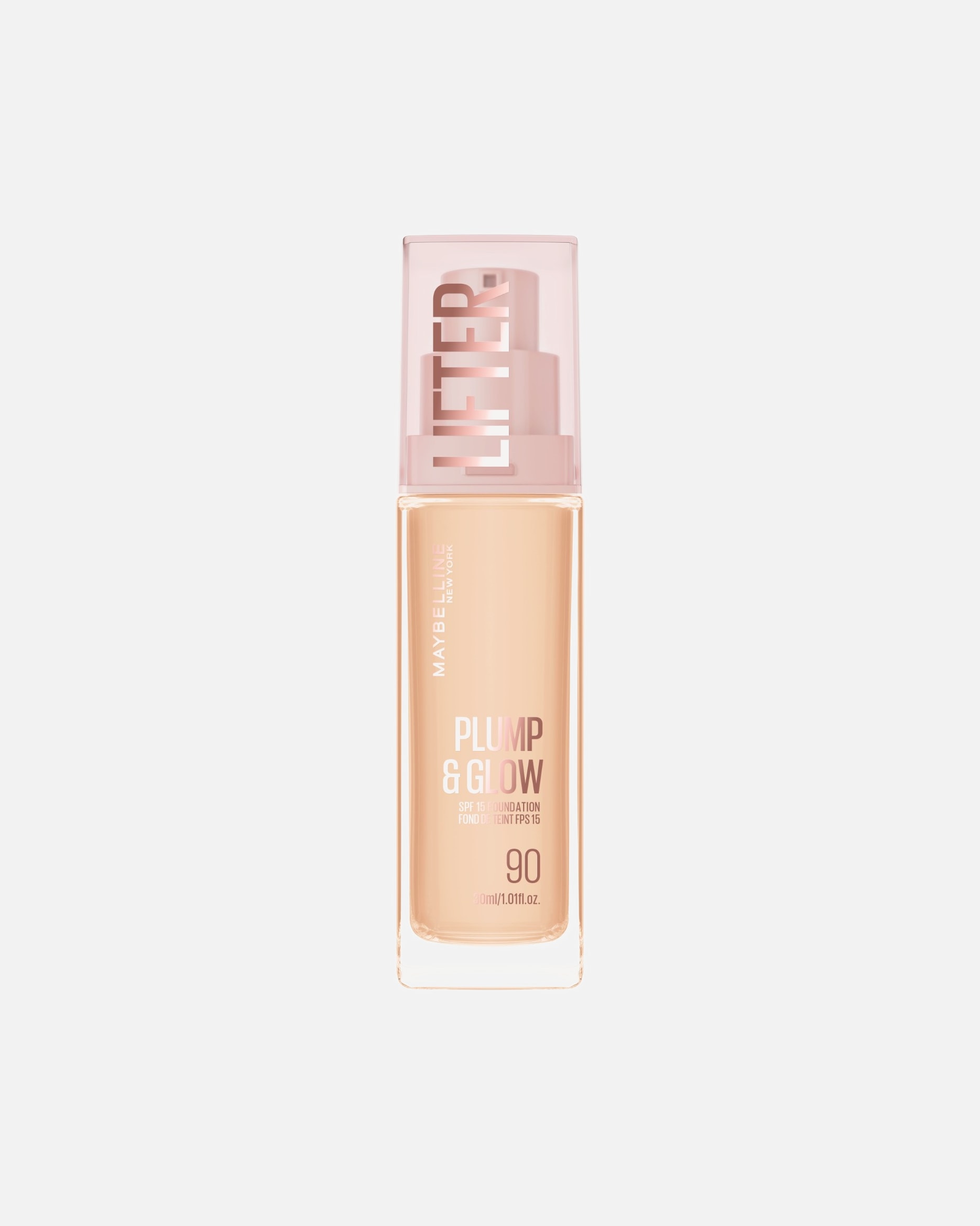 Podkład dla Unisex Maybelline Lifter Plump&Glow podkład rozświetlający 90