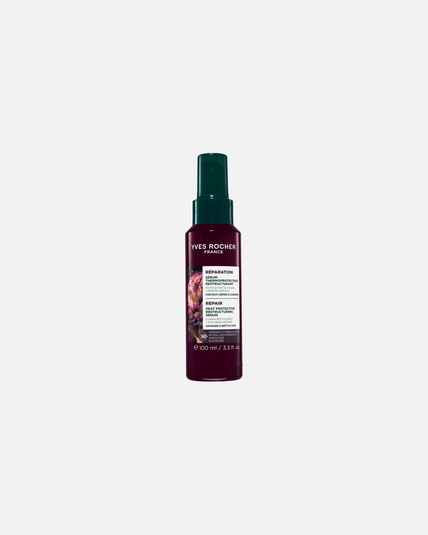 Spray do włosów dla Unisex Yves Rocher Wzmacniające serum termoochronne z karczochem bio 100 ml