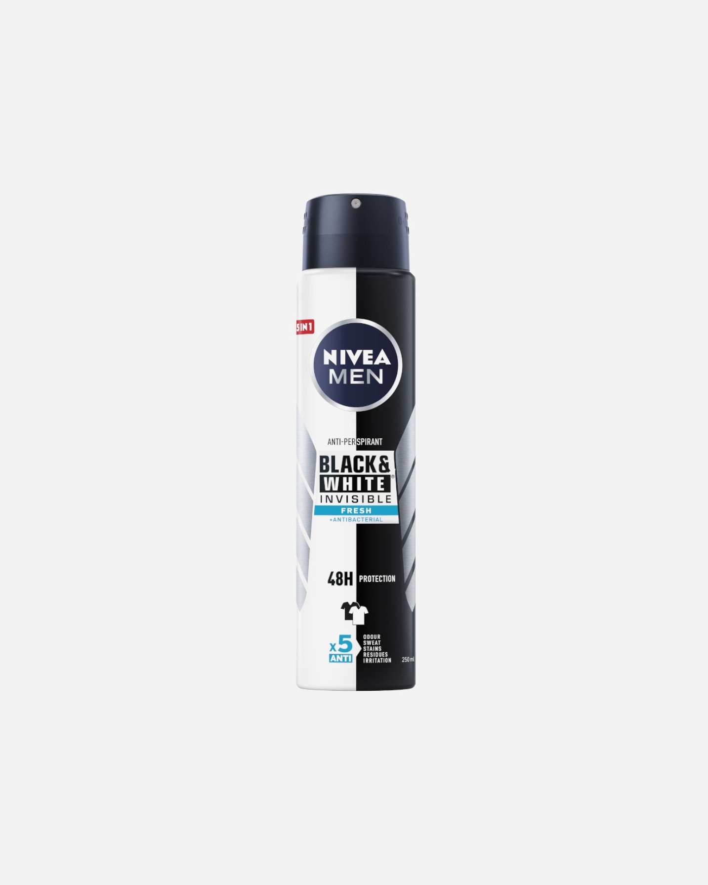 Antyprespirant dla Unisex NIVEA MEN MEN Black & White Fresh Antyperspirant męski w spray'u 250 ml