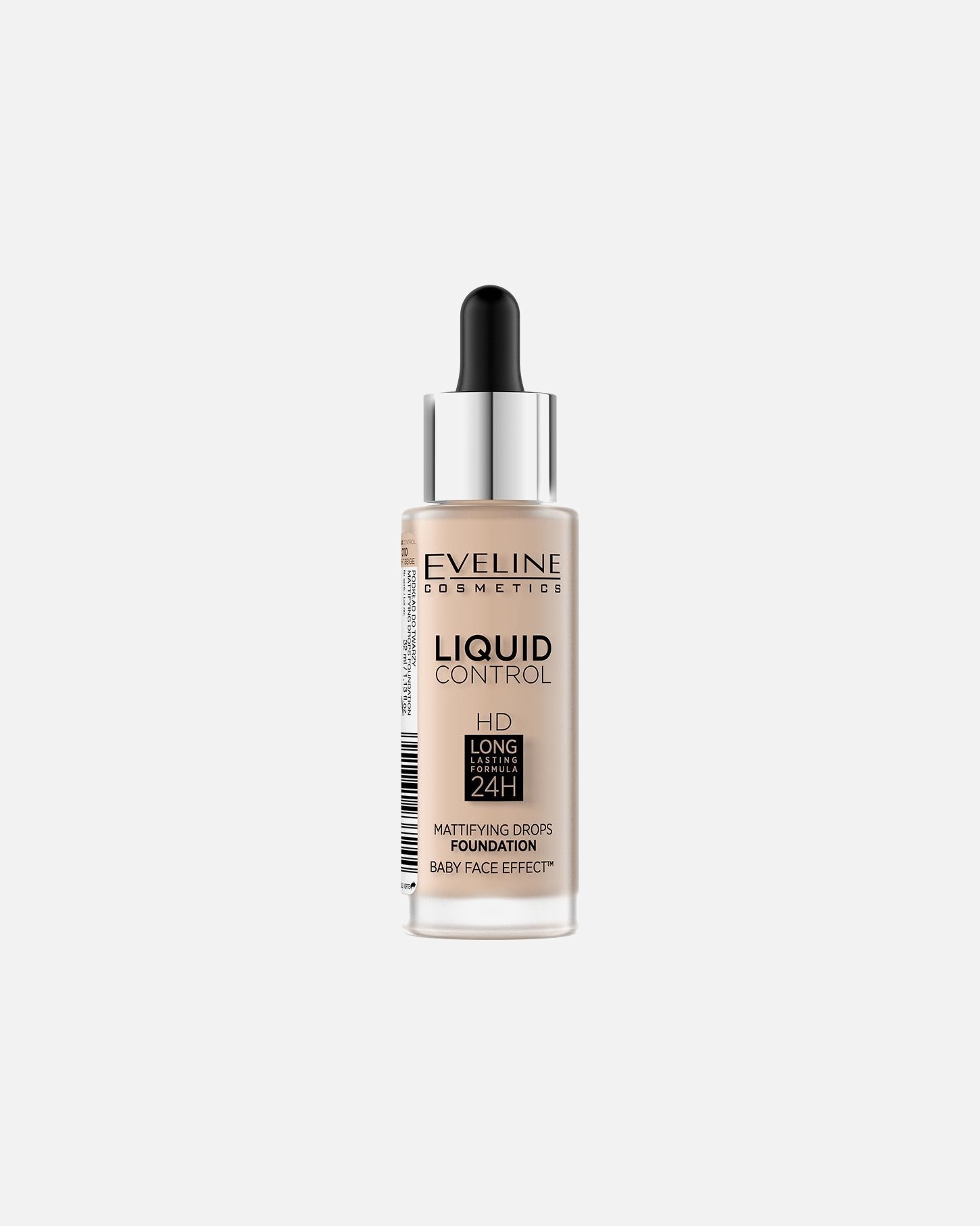 Podkład dla Unisex Eveline Cosmetics Liquid Control HD Matujący podkład do twarzy z niacynamidem, 060 Sunny Beige 10 - LIGHT BEIGE