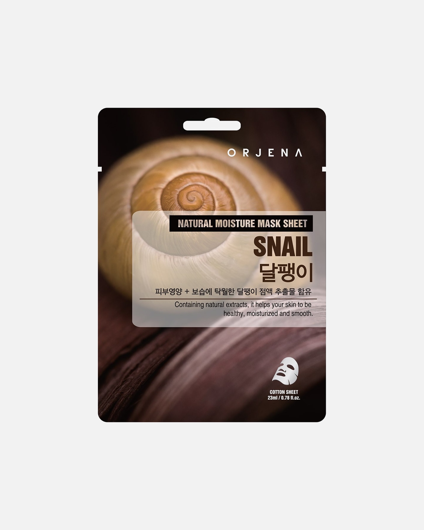 Maska w płachcie dla Unisex Orjena Maska w płachcie z ekstraktem ze śluzu ślimaka o działaniu regenerującym 23 ml